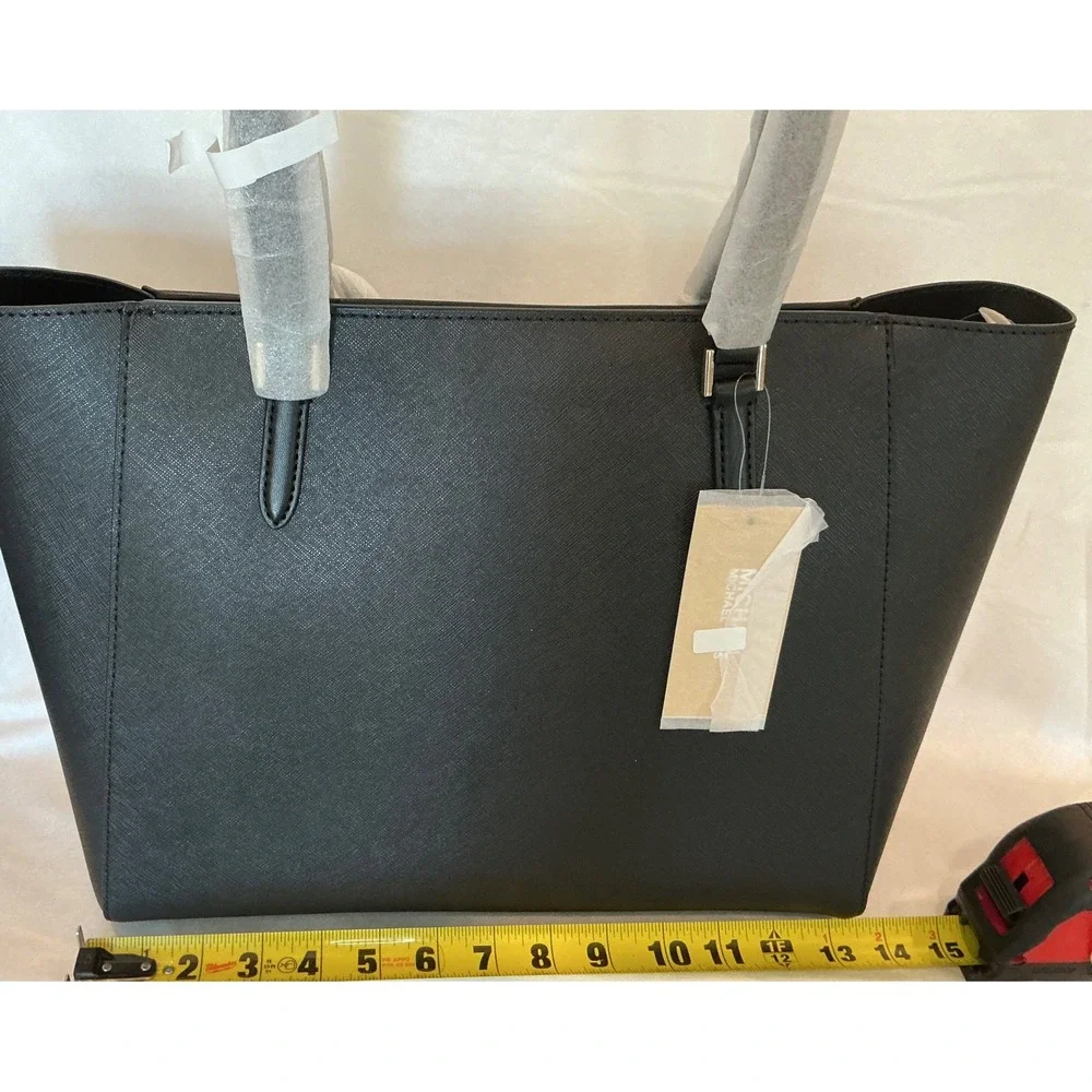 Michael Kors Charlotte LG‎ 3in1 Tote Black Leather MSRP $678 NWT